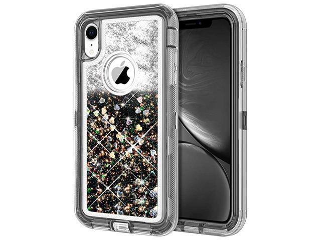 Case for iPhone XR Case Glitter Bling Sparkle for Girls Woman iPhone XR Case Heavy Duty Shockproof Full Body Protective Shell Hard PC Bumper and