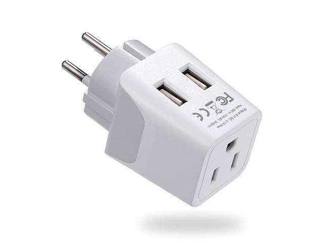 Israel Palestine Travel Adapter Plug with Dual USB Usa Input Type H Ultra Compact Perfect for Cell Phones Laptop Camera Chargers iWatch iPhone and