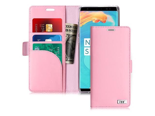 Genuine Leather Wallet Case for Samsung Galaxy Note 8 2017 Handmade Flip Folio Wallet Case with Kickstand Card Slots Magnetic Closure for Samsung