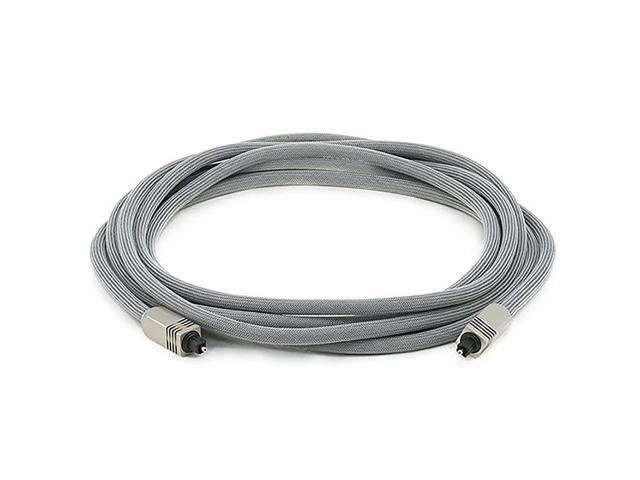 102765 Premium SPDIF Toslink Digital Optical Audio Cable Silver 12ft Heavy Duty Mesh Jacket Metal Connector Heads For Play Station Xbox one Home