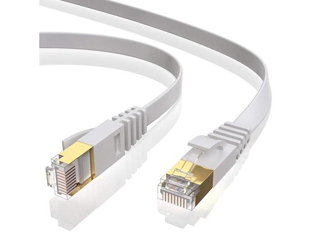 Cat7 Flat Ethernet Network Cable 10ft 5 Pack High Speed cat7 Patch Extension Cable Internet Cable for Modem Router LAN Computer Compatible with Cat