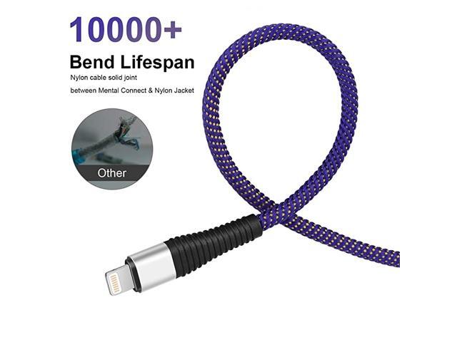 Charger CableCharging Cable MFi Certified 3 Pack 3foot Nylon Braided Cables Syncing and Fast Charging Cord Compatible with XSMaxXRX88P77P66PiPad