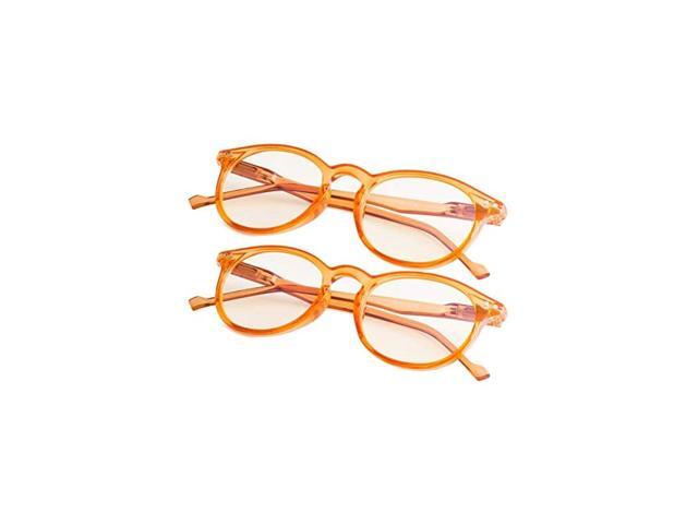 Retro Round Blue Light Filter Computer Glasses Anti Glare Blocking UV Blue Rays Reading Glasses for Women Oval Readers Orange