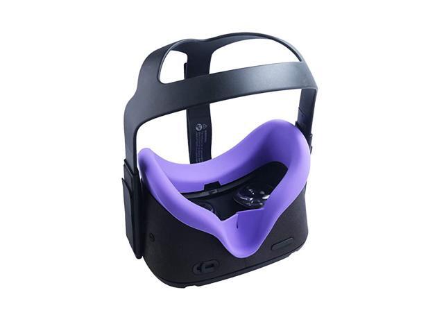 Face Mask for Oculus Quest Professional Silicone Face Cover Face Pad Sweatproof Lightproof Washable Purple
