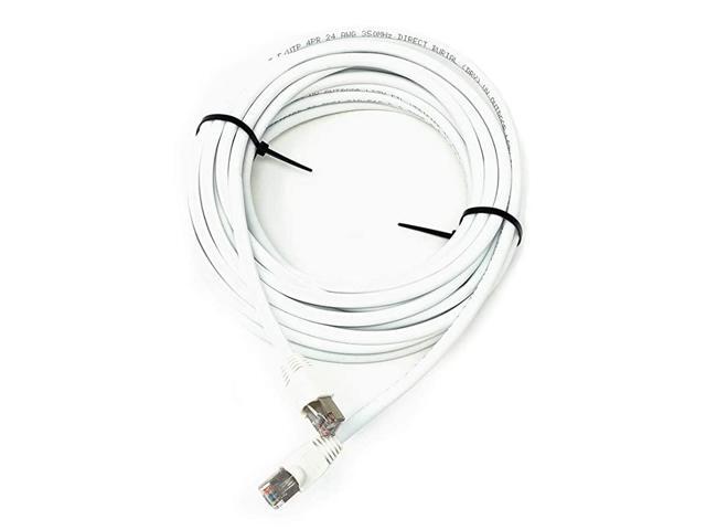 Cat5e Outdoor Waterproof Ethernet Cable Direct Burial Shielded Pure Copper White