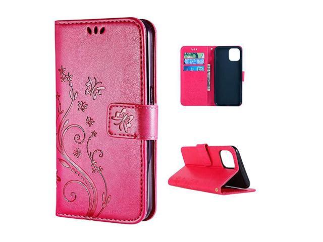 Compatible with iPhone 1161 inch2019 ReleaseWallet Case for Women and Girls with Card Holder Embossed Butterfly Flower Pu Leather Flip case