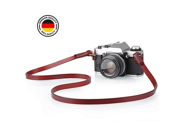 Camera Strap Leather Vintage DSLR Camera Neck Straps Belt Handmade Genuine Leather Film Camera Shoulder Strap Cord Long Slim Thin for SLR