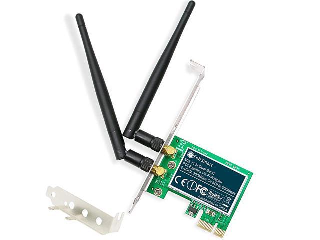 Wireless Dual Band N600 24GHz 300Mbps or 5GHz 300Mbps PCI Express WiFi Adapter for Windows XP 7 8 81 10 Server System 3264bit Desktop PCs2Stream