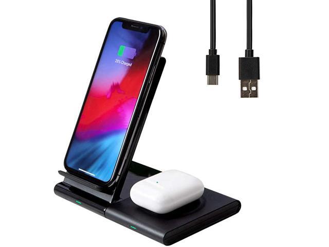 Charger Fast Charging Stand 2in1 Charging Station Dock for iPhone 11 ProMaxXXsXRAirPods2 Samsung Galaxy NoteWatchBuds