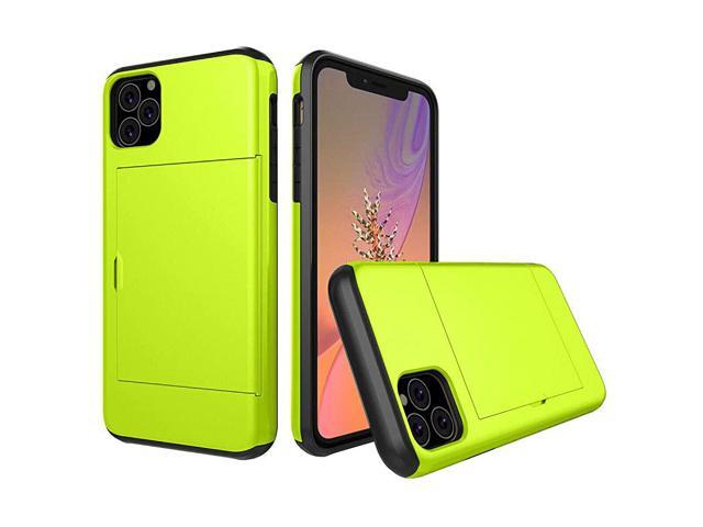 iPhone 11 Pro Max Defender Case UltraThin Shockproof Hard Back Silicone Dual Layer Protective Credit Card Holder ID Cards Slot Scratchproof Cover
