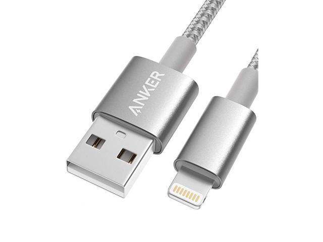 6ft Premium Nylon Lightning Cable Apple MFi Certified for iPhone Chargers iPhone SEXsXS MaxX 87 6 Plus 5s iPad Pro Air 2 and More Silver