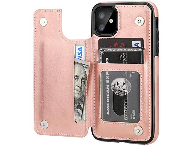 iPhone 11 Wallet Case with Card Holder PU Leather Kickstand Card Slots CaseDouble Magnetic Clasp and Durable Shockproof Cover for iPhone 11 61
