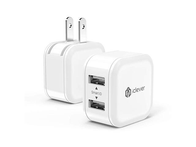 Mini Portable USB Wall Charger 12W 2Pack Dual Port Travel Charger Adapter for iPhone 11 Pro Xs Max XR X 8 Plus 7 6 iPad Pro Air Mini Samsung