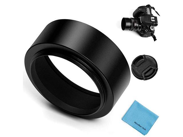 Metal Standard Screwin Standard Lens Hood Sunshade with Centre Pinch Lens Cap for Canon Nikon Sony Pentax Olympus Fuji Sumsung Leica Camera