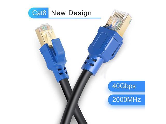 Cat8 Ethernet Cable 20ft Internet Network Cord 40Gbps 2000Mhz LAN Wires High Speed SFTP LAN Cables with Gold Plated RJ45 Connector for Router