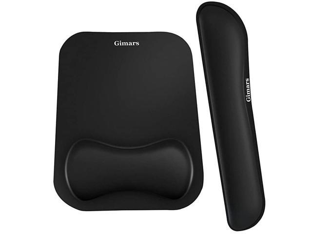 Elongate Smooth Lycra Fabric Ergonomic Mouse Pad Wrist Support Gel Memory Foam Cushion Set Keyboard Wrist Rest Support Pain Relieve for Computer