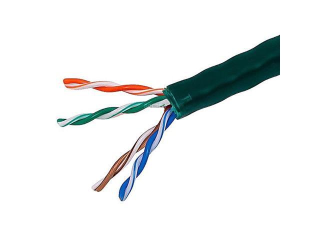 1000FT 24AWG Cat5e 350MHz UTP Solid Riser Rated CMR Bulk Ethernet Bare Copper Cable Green