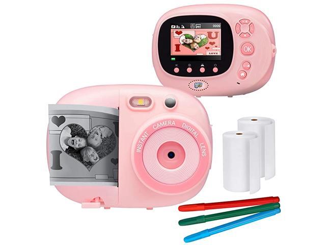 Fun Crafty Cam Best Gift for Boys Girls Kids Instant Print Camera Video Camcorder Bundle with 24 HD Screen Selfie Mirror Filters for Hours of