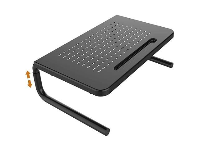 Stand Riser with 3 Level Height Adjustable Metal Stand for Laptop Computer iMac PC Printer Black HD03B001