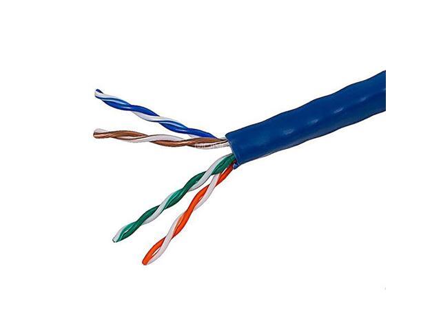 1000FT 24AWG Cat5e 350MHz UTP Solid Riser Rated CMR Bulk Ethernet Bare Copper Cable Blue