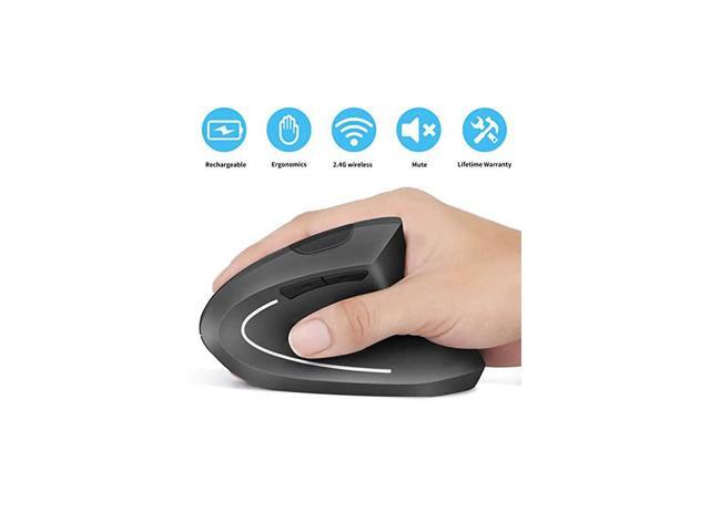 Rechargeable Ergonomic Mouse 24G USB Vertical Optical Cordless Mouse 6 Buttons Adjustable DPI 8001200 1600 for Laptop PC Computer Desktop