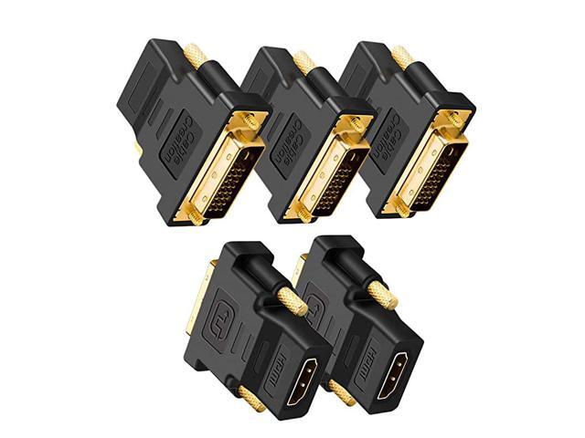 DVI to HDMI Adapter 5Pack BiDirectional DVID24+1 Male to HDMI Female Converter HDMI to DVI AdapterSupport 1080P 3D for PS3PS4TV
