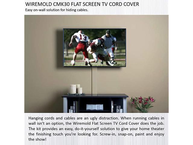 Used to hide wires from mounted TV: Wiremold - Flat-screen TV Cord Cover  Kit - White