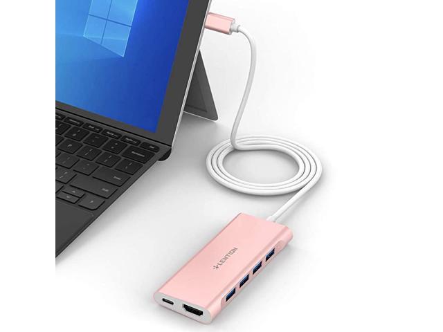 33FT Long Cable USB C Multiport Hub with 4K HDMI 4 USB 30 Type C Charging Adapter Compatible 20202016 MacBook Pro 131516 New Mac AirSurface