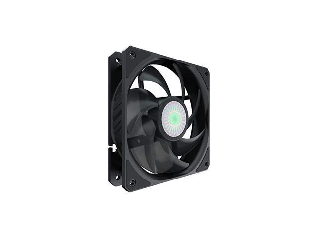 SickleFlow 120 V2 AllBlack 120mm Square Frame Fan with Air Balance Curve Blade Design Sealed Bearing PWM Control for Computer Case Liquid Radiator