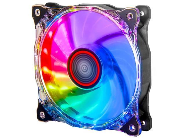 120 mm RGB Case Fan True RGB Color Ultra Quiet Cooling Fan with Long Life Sleeve Bearing Standard Size 120mm Case Fan Compatible with RGB Fan Hub