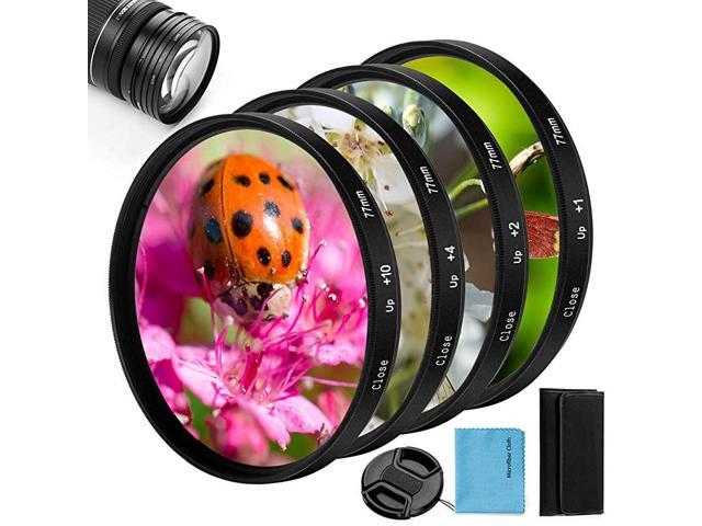 Closeup Filter Kit 4 Pieces+1+2+4+10 Macro Filter Accessory Closeup Lens Filter Kit Set with Lens Filter Pouch for Canon Nikon Sony Pentax Olympus
