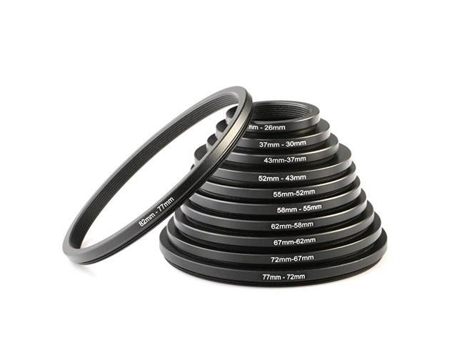Step Down Rings for Filters Metal 11pcs Lens Filter Step Down Adapter Ring Kit 4337MM 5243MM 5552MM 5855MM 6258MM 6762MM 7267MM 7772MM 8277MM for