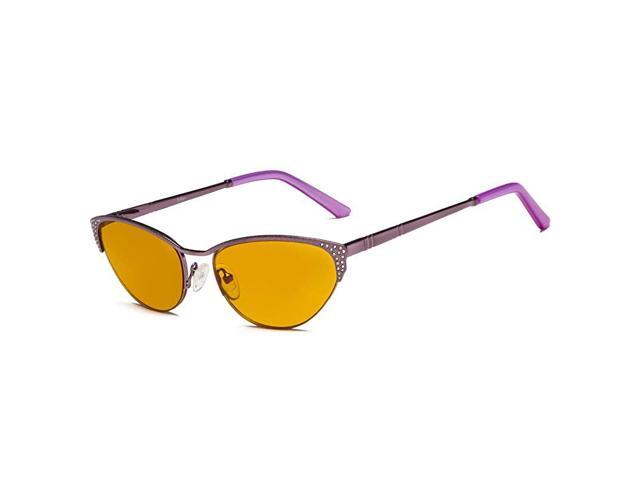Computer Gaming Reading Glasses Anti Glare UV400 Reduces Eyestrain969 Blue Light Blocking Orange Tinted LensWomens Sleep Better CatEye