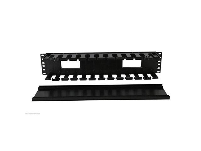 19 Inch 2U Rack Mount Cable Management Unit 12 Slots with Panel Plastic