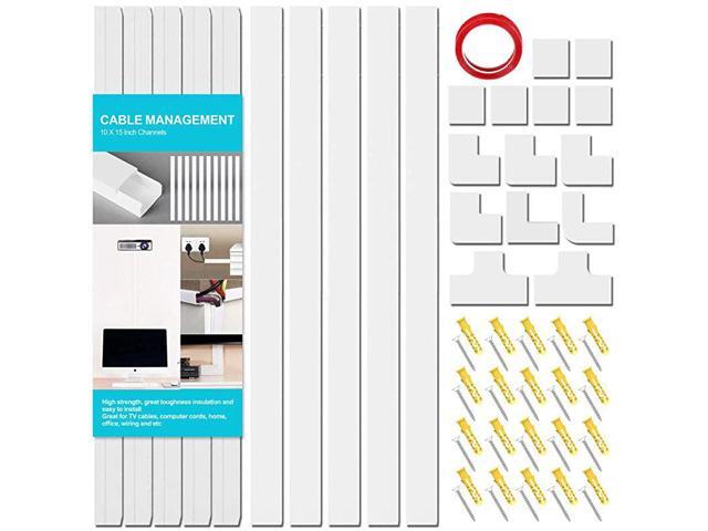 Management OnWall Cord Hider Cord Organizer Raceway Kit 150 inch Raceway Channels to Hide and Conceal s Cords and Wires for TV Desk Home 10X L15