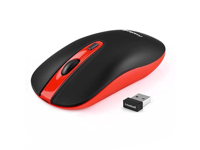 Rechargeable Wireless Computer Mouse 24G Portable Slim Cordless Mouse Less Noise for Laptop Optical Mouse with 5 Adjustable DPI Levels USB Mouse