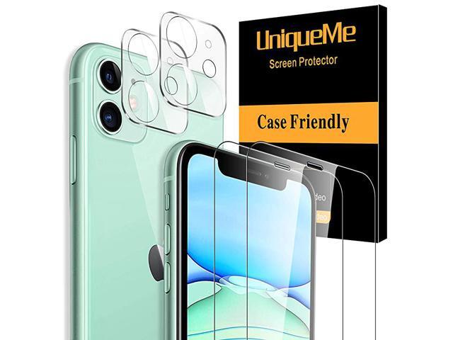 2+2 Pack Screen Protector compatible with iPhone 11 61 inch 2 Pack Tempered Glass and 2 Pack Tempered Glass Camera Lens Protector 9H Hardness
