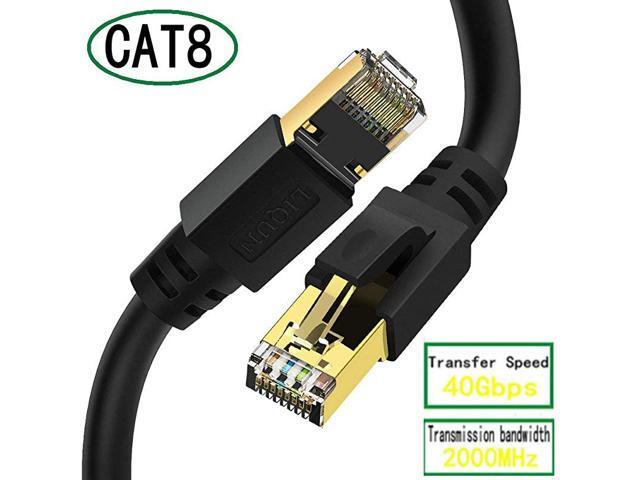 8 Ethernet Cable 40ft Internet Cable Lastest 40Gbps 2000MHz High Speed SFTP Patch Cables with Gold Plated RJ45 Connector for Router Modem Gaming Xbox