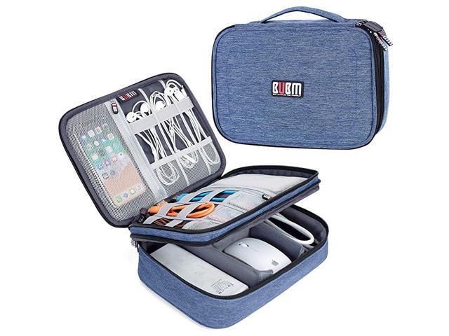 Electronic Organizer Double Layer Travel Accessories Storage Bag for Cord Adapter Battery Camera and Morea Sleeve Pouch for iPad or up to 97