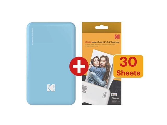 Mini 2 HD Wireless Portable Mobile Instant Photo Printer Compatible with iOS Android Devices Printer + 30 Pack Blue