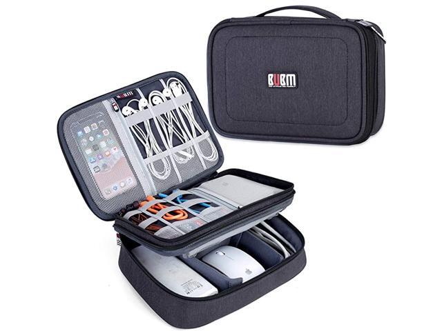 Electronic Organizer Double Layer Travel Accessories Storage Bag for Cord Adapter Battery Camera and Morea Sleeve Pouch for iPad or up to 97