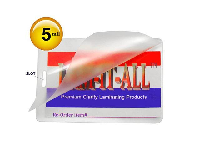 5 Mil Hot Luggage Tag Laminating Pouches with Slot Pack of 100 212 X 414 Clear