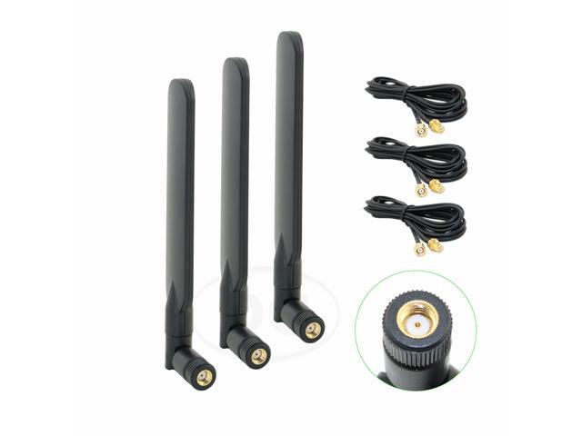 3 6dBi RP-SMA 24GHz 5GHz wifi Antennas+3x10ft cables Booster for Asus RT-AC68P