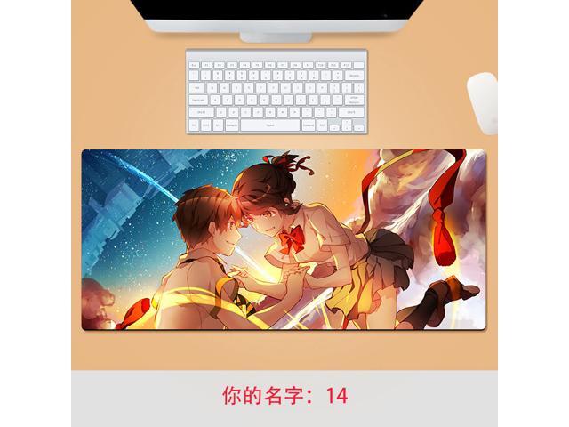 Large Mousepad Anime Your Name Gamer Gaming Mouse Pad Padmouse Locking Edge Office Desk Mat for Computer PC Laptop