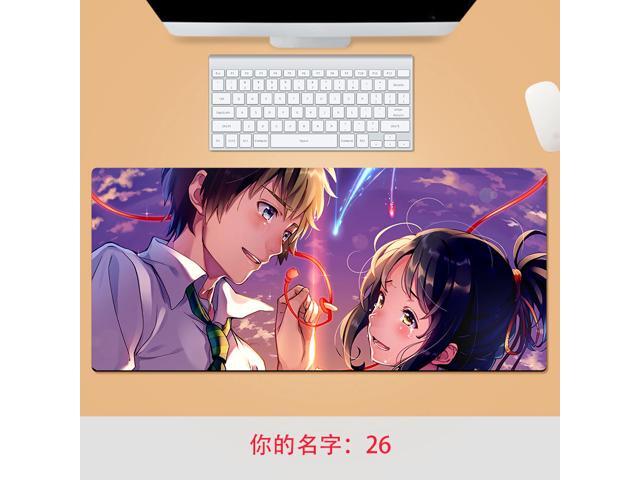 Large Mousepad Anime Your Name Gamer Gaming Mouse Pad Padmouse Locking Edge Office Desk Mat for Computer PC Laptop