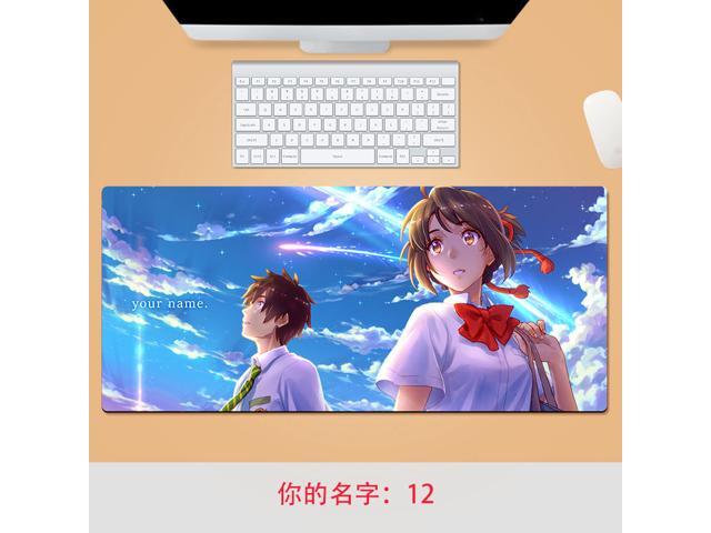 Anime Mousepad Your Name Gamer Gaming Mouse Pad Large Padmouse Locking Edge Office Desk Mat for Computer PC Laptop