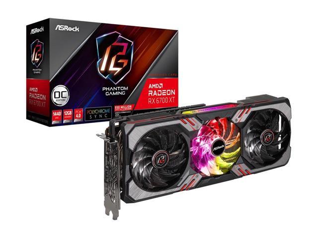 ASRock Radeon RX 6700 XT Phantom Gaming D Graphic Card 12GB GDDR6 VRAM AMD RDNA2 (RX6700XT PGD 12GO)