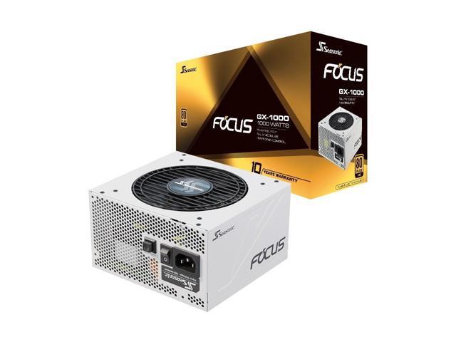Seasonic FOCUS GX-1000 White 1000W 80+ Gold Full-Modular Fan Control in Fanless Silent and Cooling Mode Perfect White Power Supply for Gaming