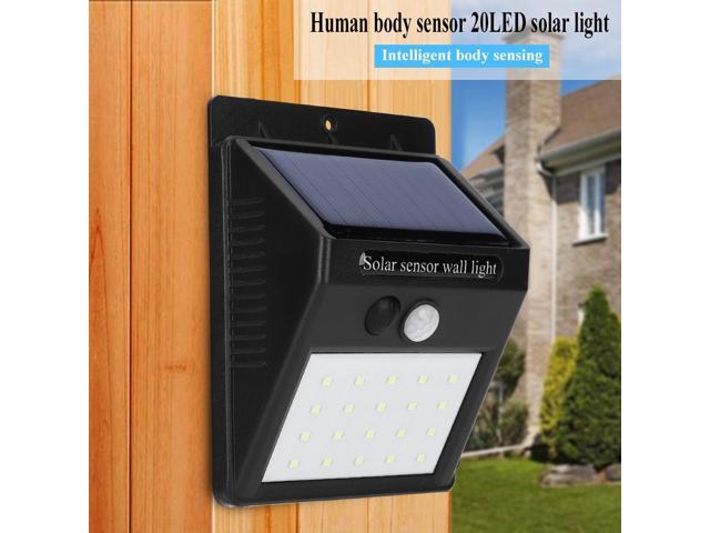2 Pcs Waterproof 20 LED Solar Power PIR Motion Sensor Wall Light Outdoor Garden Lamp