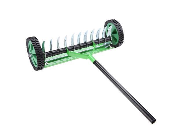 Outdoor Garden Lawn Aerator with Long Handle Spike Type Heavy Duty Steel Grass Roller
